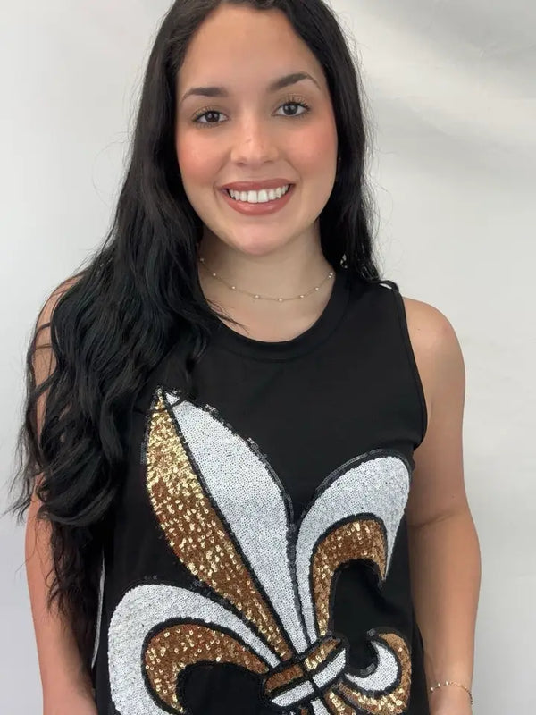 Fleur De Lis | Women's Sequin Design Tank