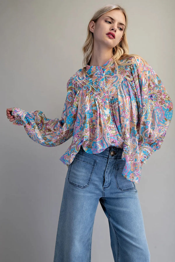 Painted Paisley Top