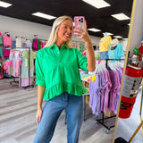 The Darling Days Ruffle Button Top