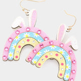 Bunny Rainbow Easter Earrings