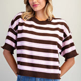 Sweet Like Chocolate Striped Sweater Top
