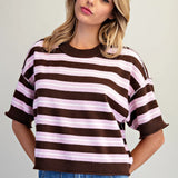Sweet Like Chocolate Striped Sweater Top