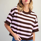 Sweet Like Chocolate Striped Sweater Top