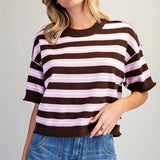 Sweet Like Chocolate Striped Sweater Top