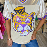 LSU Tiger Eye (Licensed) | Sequin Design Football Jersey Butter