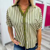 Olive Hour Stripe Top