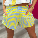 Sunny Side Striped Terry Lounge Sweatshirt