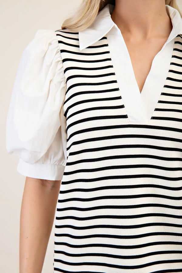 Stripe Collar Top