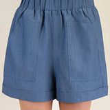 High Waist Denim Comfy  Shorts