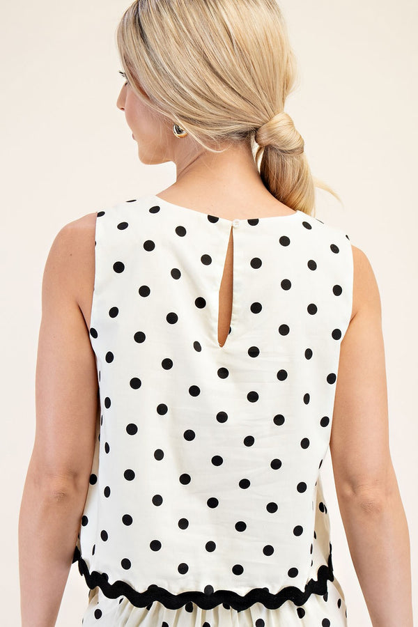 Polka Dot Top | Cream and Black