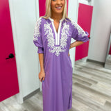 The Lavender Luxe Embroidered Midi