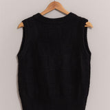 V Neck Textured Sweater Vest