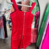 Go Dawgs Red Zip Up Romper