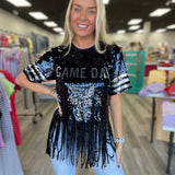 Fringe Gameday Top Navy and Silver