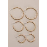 Ball Hoop Trio in 3 Size Earrings | 31E03964
