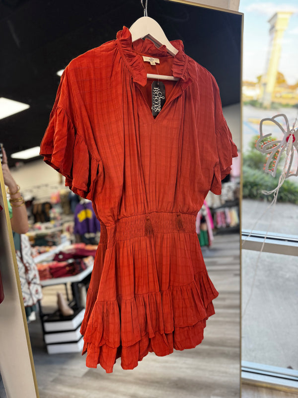 In the Fall Swing Rust Dress