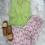 Cropped Knit Pistachio Sweater