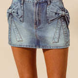 Bow Babe Denim Skirt