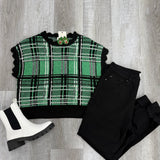 Pretty in Green Plaid Sweater