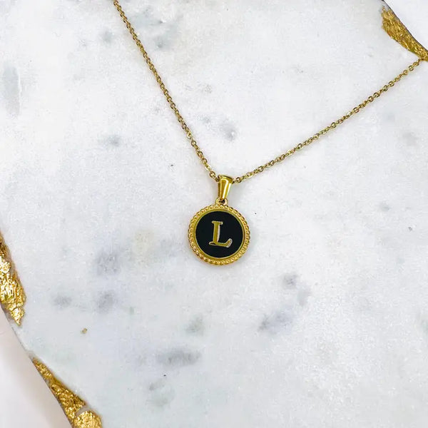 Carrie Coin Initial Necklace