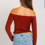 Rust Off The Shoulder Top