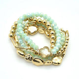Beaded Clover Accent Jewelry Set Bracelet