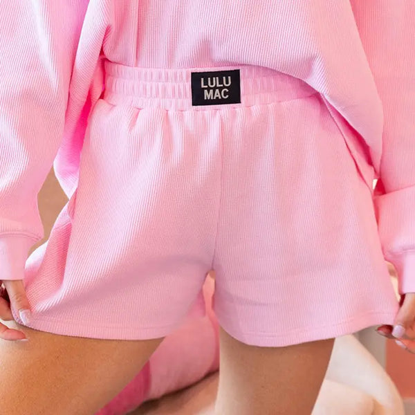 Waffle Short-Light Pink