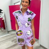 Purple Parade Mardi Gras Sequin Romper