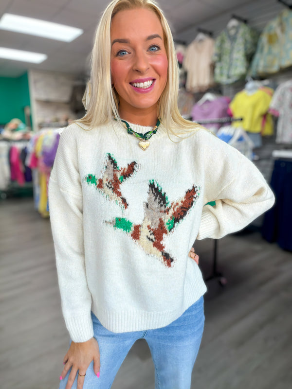Flying Ducks Knit Sweater