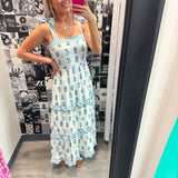 Can I Call You Mine Floral Blue Midi Dress