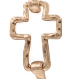 Hammered Cross Bracelet