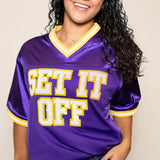 Women's Sequin Design Football Jersey