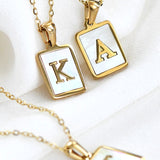 Gold And Opal Pearl Initial Necklace