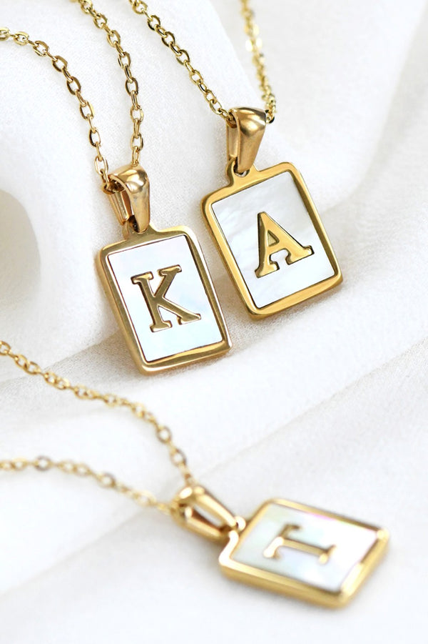 Gold And Opal Pearl Initial Necklace