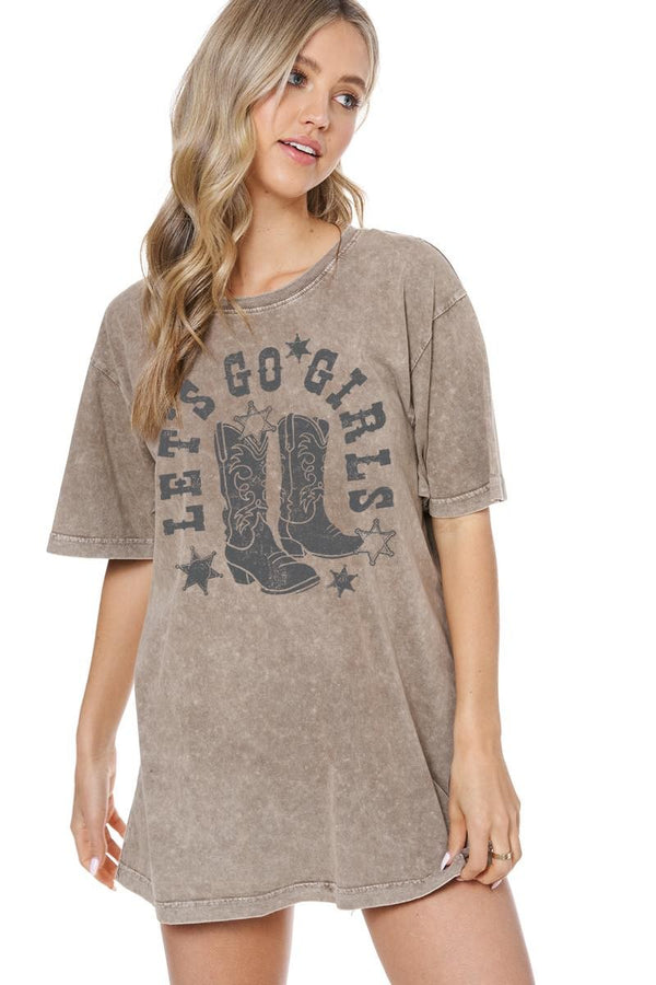 Brown Boots and Stars Graphic Tee