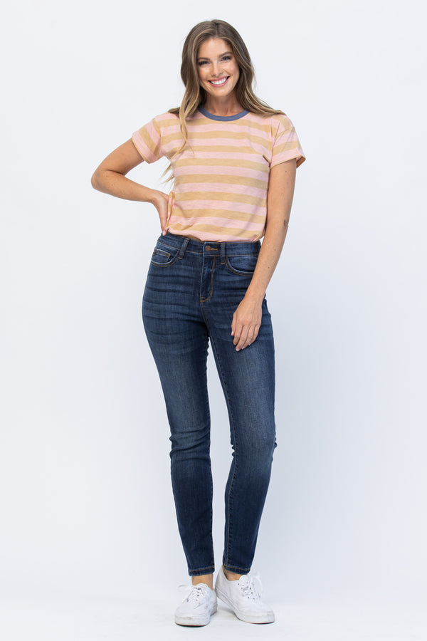 The Emma High Rise Dark Wash Relaxed Fit Judy Blue Jeans