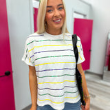 Down the Parade Line | Mardi Gras Sequin Stripe Dolman Sleeve Top