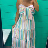 Pastel Stripe Maxi With Bow