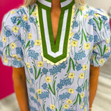 The Southern Charm Floral Top | Blue