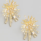 Gold Burst Earring Studs
