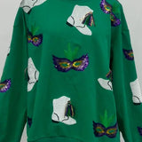 Mardi Gras Sequin Boot Sweatshirt