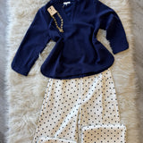 Navy Longer Sleeve Top