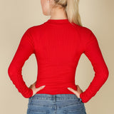 Ribbed Long Sleeve Mock Neck Bodysuit | ONLINE ONLY