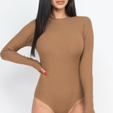 Ribbed Long Sleeve Mock Neck Bodysuit | ONLINE ONLY