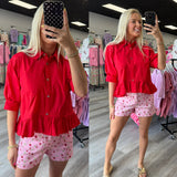 The Darling Days Ruffle Button Top