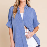 Mineral Washed Vintage Button Down Top