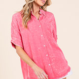Mineral Washed Vintage Button Down Top