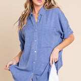 Mineral Washed Vintage Button Down Top