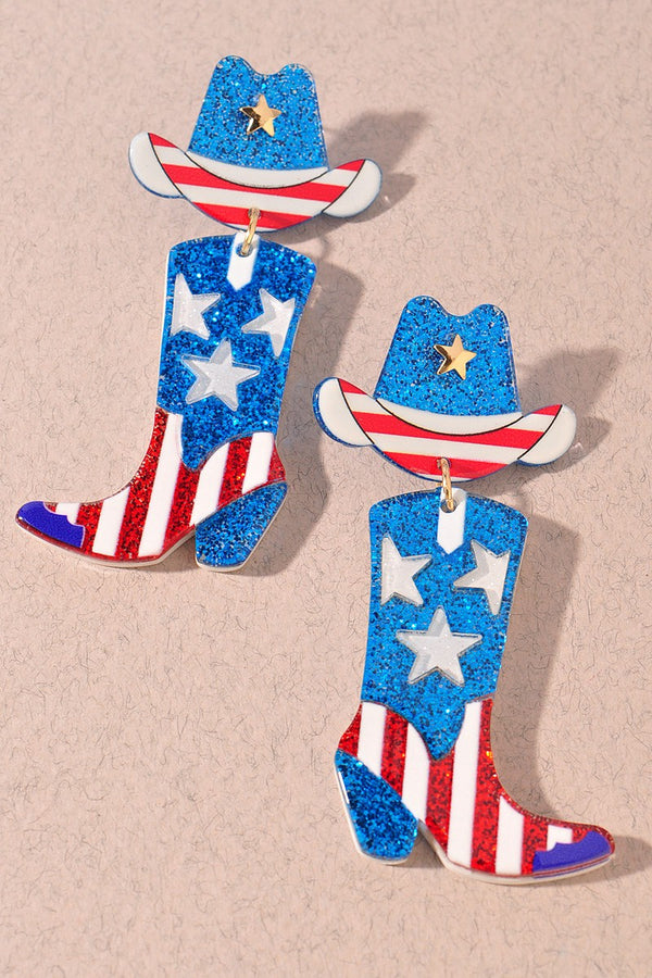 Boots 4th of July Earrings