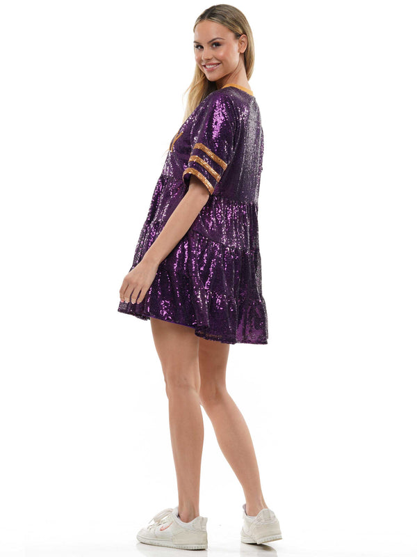 Gameday Baby Doll Sequin Dress